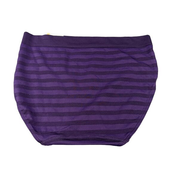 Jockey Women's Size Large 7 Panty Hipster Matte And Shine Striped Purple New - Picture 2 of 9